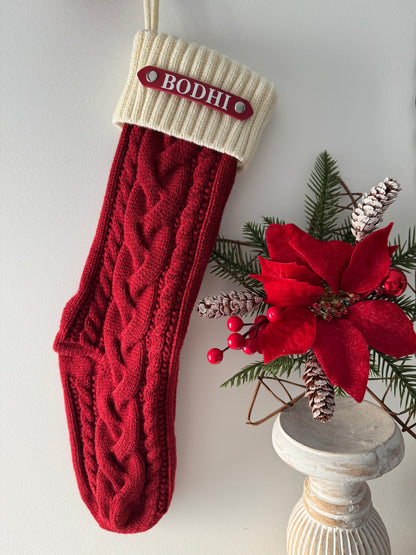 Personalised Knitted Christmas Stocking