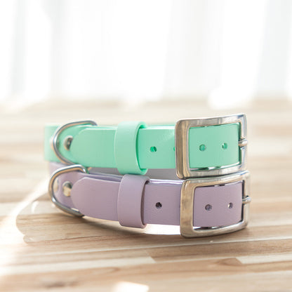 Seafoam-pastel-purple-biothane-dog-collars
